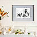 Grafika z ramą - nr 152 - zajączki