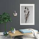 Kobieta 100x70 - grafika z rysunkiem węglem na papierze Giclée