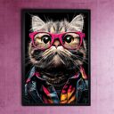 Hipsterski Kot Czesław - grafika na plakacie na A3