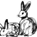 Grafika z ramą - nr 152 - zajączki