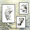 Zestaw grafik "Jestem" - malowane ręcznie oryginały, wymiary: 21cm x 30cm, 2 x (14cm