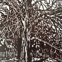 Linoryt "Orzech włoski" grafika, obrazek