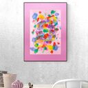 kolorowa abstrakcja 30x40, boho dekoracja na ścianę, nowoczesny rysunek do loftu