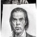 NICK CAVE - SERIA IKONY (A3) - rysunek na prezent, ręcznie wykonany, dla niej, dla niego