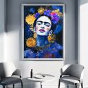 Frida wieczorową porą - plakat A3 z autorską grafiką kobiety