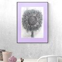 nowoczesny rysunek 30x40, biało czarna grafika do loftu, minimalistyczny obraz do domu, kwiat szkic