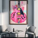 Gitara - autorski plakat A3 z muzyczną grafiką