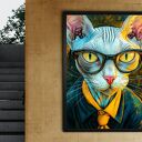 Hipsterski Kot Gustaw - grafika na plakacie na A3