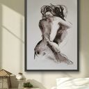 Lovers - 50x70 zmysłowy szkic kochanków do sypialni