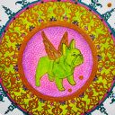 Mandala z mopsem dla właściciela mopsa - obrazek 21x21 cm