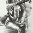 Lovers - grafika węglem 100x70 cm do sypialni nad łóżko