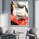 Gitara - autorska grafika na plakacie A3