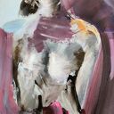 Autorska grafika „Fuhsja” 62x87 cm - druk fine art, akryl i pastel