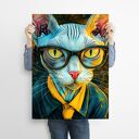 Hipsterski Kot Gustaw - grafika na plakacie na A3