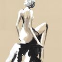 "Jestem" praca malowana ręcznie 21cm x 30cm