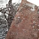 Linoryt „Na bagnach” - ręcznie odbijana czarno-biała grafika (15 szt. limitowane)