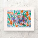 Abstrakcyjna grafika na ścianę 30x40 cm boho do loftu - ręcznie malowana