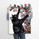 Koty lubią choinki - grafika na plakacie A3