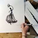 Grafika w oprawie nr 46 Maja Gajewska - czarno-biała, gotowa do powieszenia