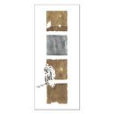 Grafika „Przechodnie I” 70x30 cm - ręcznie malowana i złocona szlagmetalem