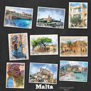 Malta w akwareli - zestaw 9 grafik w rozmiarze 13x18 cm