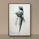 Szkic kobiety 30x42 cm - minimalistyczna grafika do wnętrza