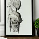 Oryginalna grafika do ramki cykl body flowers /31 a3/, rysunek tuszem