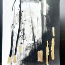 Grafika z cyklu „Jestem” malowana i złocona ręcznie - 50 x 40 cm