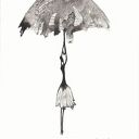 Minimalistyczna grafika Rain w czerni i bieli - rysunek tuszem 21x29,7 cm