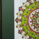 Elegancki obraz w stylu wschodnim - zielona mandala 30x30 w złotej ramie