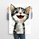 Kot Rysunkowy - grafika na plakacie na A3