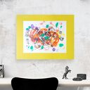 Abstrakcja malowana ręcznie 30x40 - nowoczesny obraz boho i loft