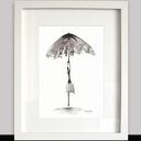 Grafika czarno-biała Rain - rysunek tuszem 21x29,7 cm, minimalizm