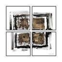 Abstrakcja "Kompozycja czterech kwadratów ze złotem" o wymiarach 4 x (x