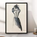 Cue - autorski szkic kobiecy na papierze 29,5 x 40 cm