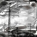 Grafika "Pejzaże industrialne" 30x40 cm - black ink art, ręcznie malowana (pojedynczy egzemplarz)