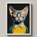 Hipsterski kot - grafika na plakacie na A3