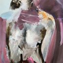 Autorska grafika „Fuhsja” 62x87 cm - druk fine art, akryl i pastel