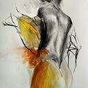 Szkic kobiety 50x76 cm - autorska grafika Giclee do sypialni i salonu