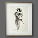 Lovers - czarno-biała grafika węglem