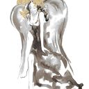 "Skrzydlaty ze złotem" - ręcznie tworzona grafika 21cm x 30cm