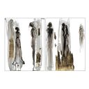 Grafika z cyklu "Jestem" - dyptyk malowany i złocony ręcznie o wymiarach 2 x (30cm x 40cm)