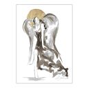 "Skrzydlaty ze złotem" - ręcznie tworzona grafika 21cm x 30cm