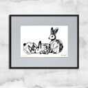 Grafika z ramą - nr 152-zajączki