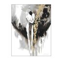 Grafika z cyklu "Ona i On" ręcznie malowana i złocona o wymiarach 30cm x 40cm