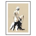 "Jestem" praca malowana ręcznie 21cm x 30cm