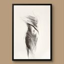 Lady 100x70 - autorska grafika kobieca z węgla, inkografia Giclée 270 g
