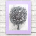 nowoczesny rysunek 30x40, biało czarna grafika do loftu, minimalistyczny obraz do domu, kwiat szkic