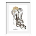 "Skrzydlaty ze złotem" - ręcznie tworzona grafika 21cm x 30cm