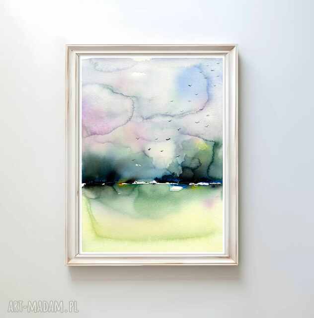 Oryginalna akwarela A4. Pejzaż